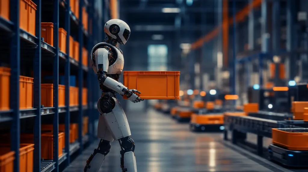 Robots humanoides en bodegas: la automatización que empieza a caminar junto a las flotas